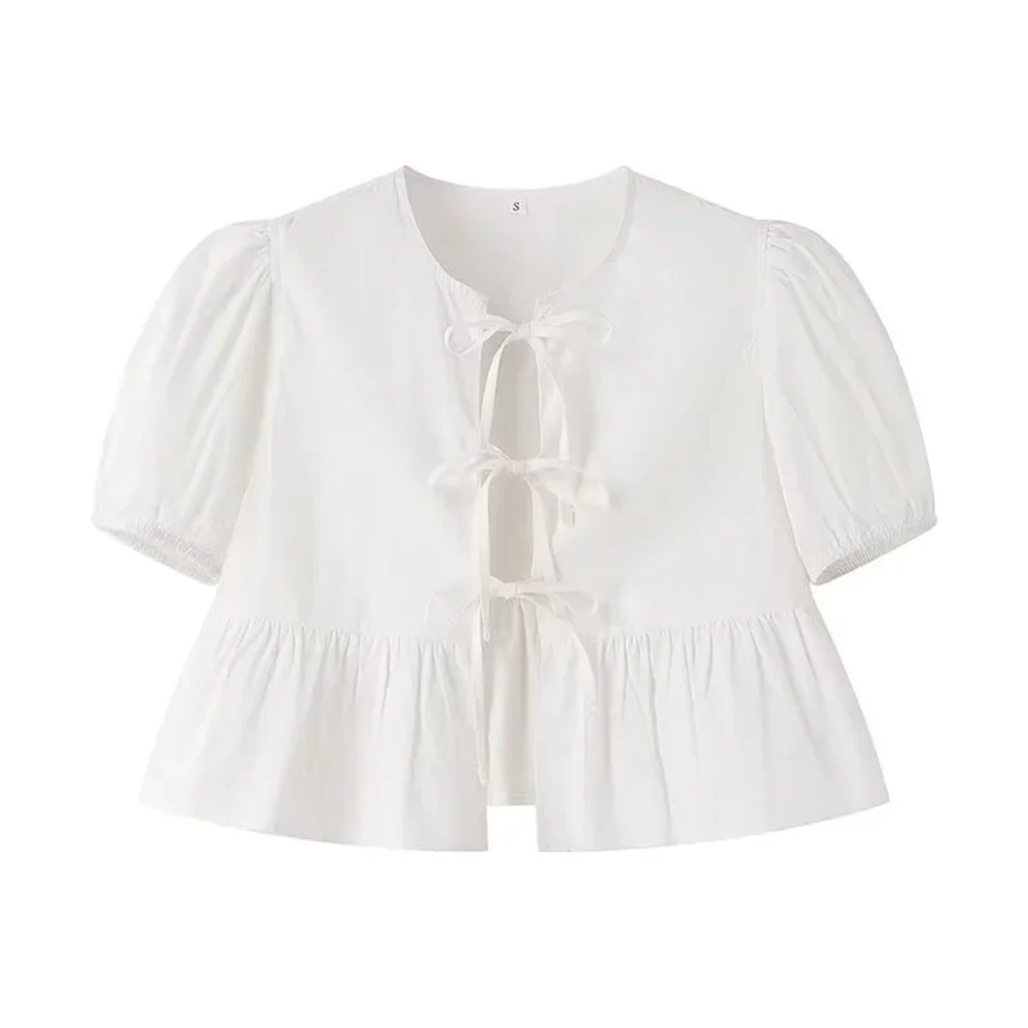 Oliwia | Letni Krótki Top z Rękawem w Panterkę lub Bieli - XS - Woman tops