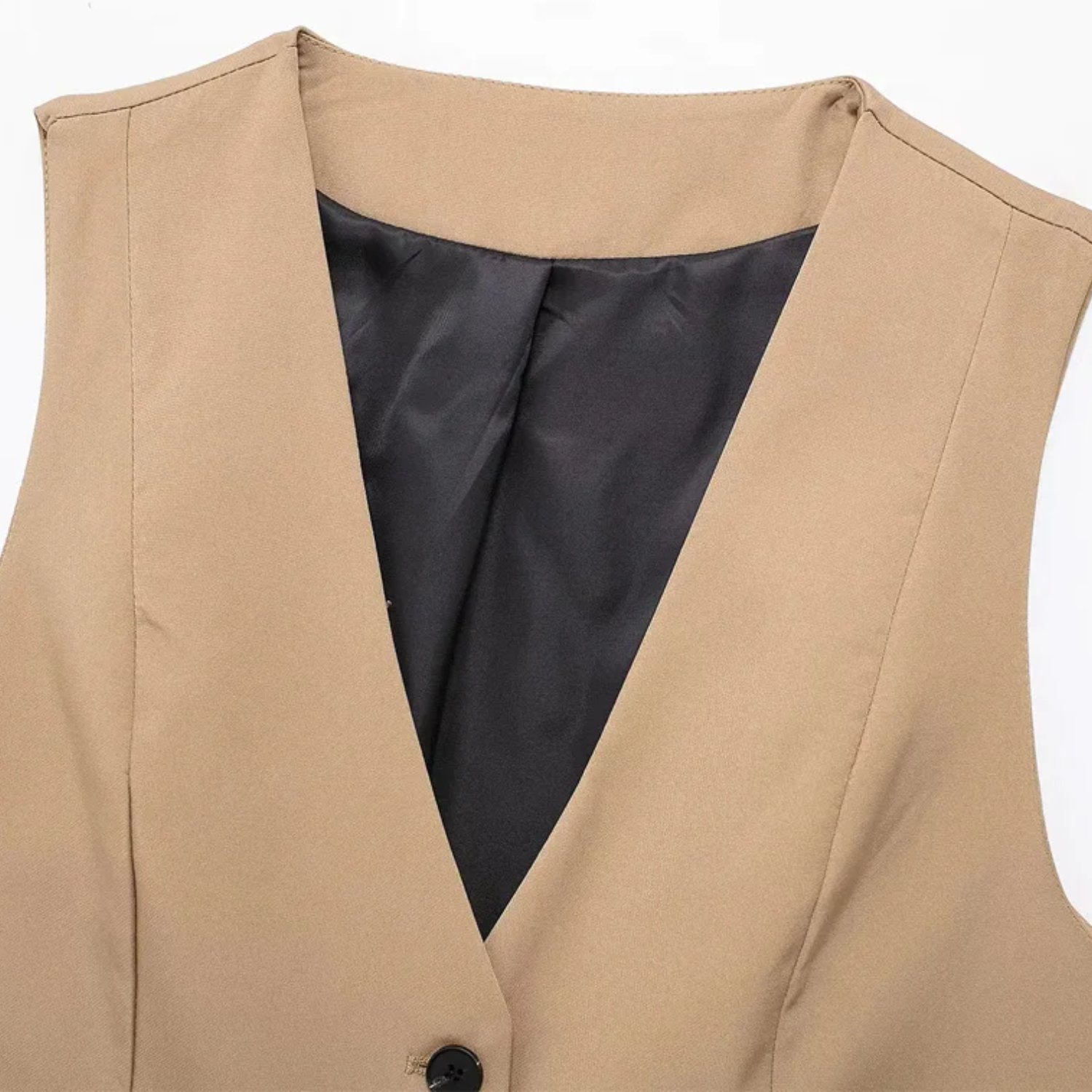 Wiktoria | Elegancki Letni Top Bez Rękawów w Kolorze Khaki - Woman tops