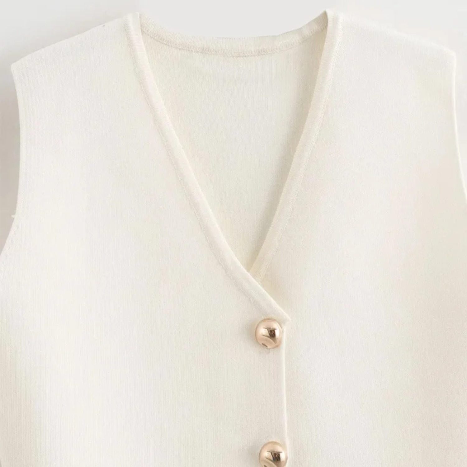 Amelia | Elegancki Dzianinowy Top Bez Rękawów Biały - Woman tops
